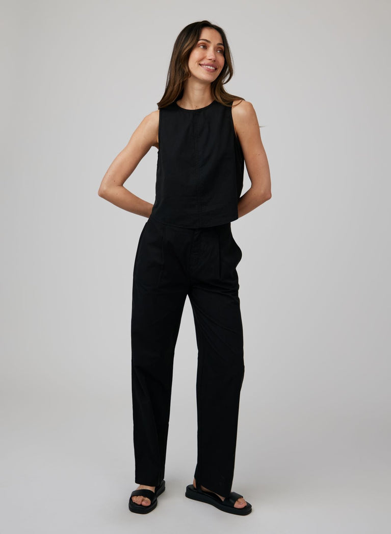 bella dahl Single Pleat Trouser - Black