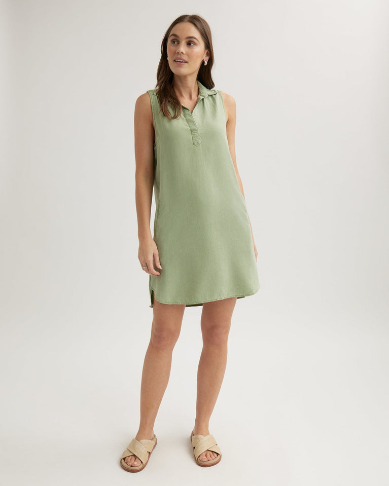 bella dahl Sleeveless A-Line Dress - Olive Grove