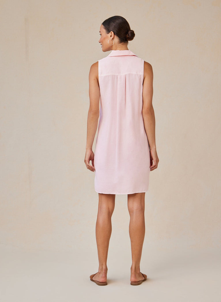Bella Dahl Sleeveless A-Line Dress - Petal Pink