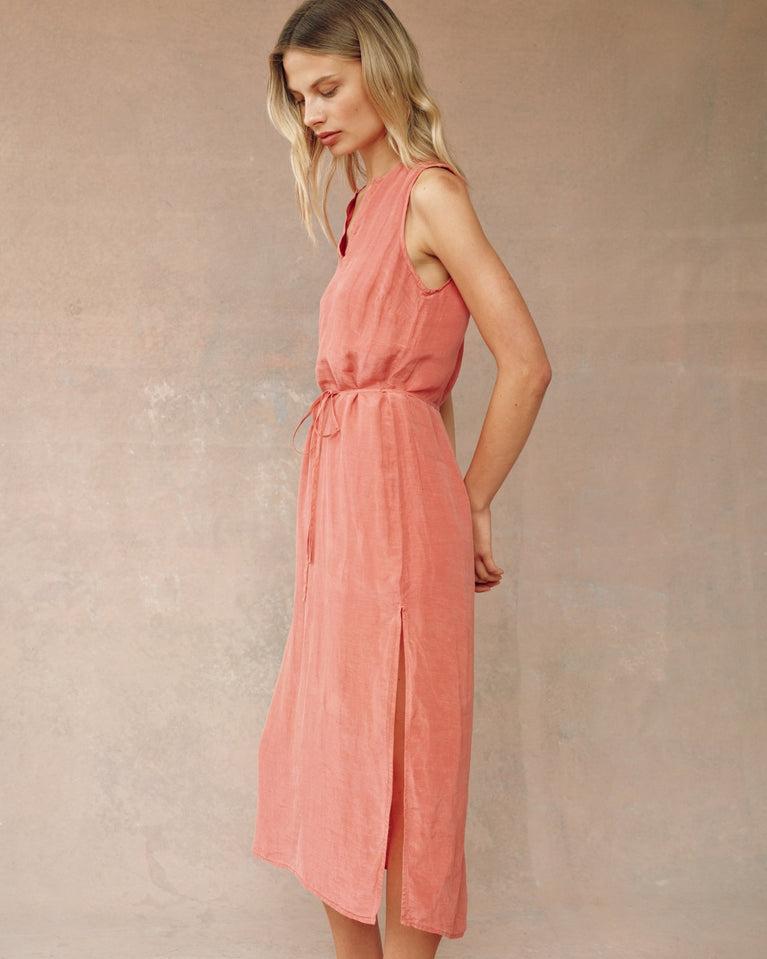 Bella Dahl Sleeveless Belted Maxi Dress - Safi Coral