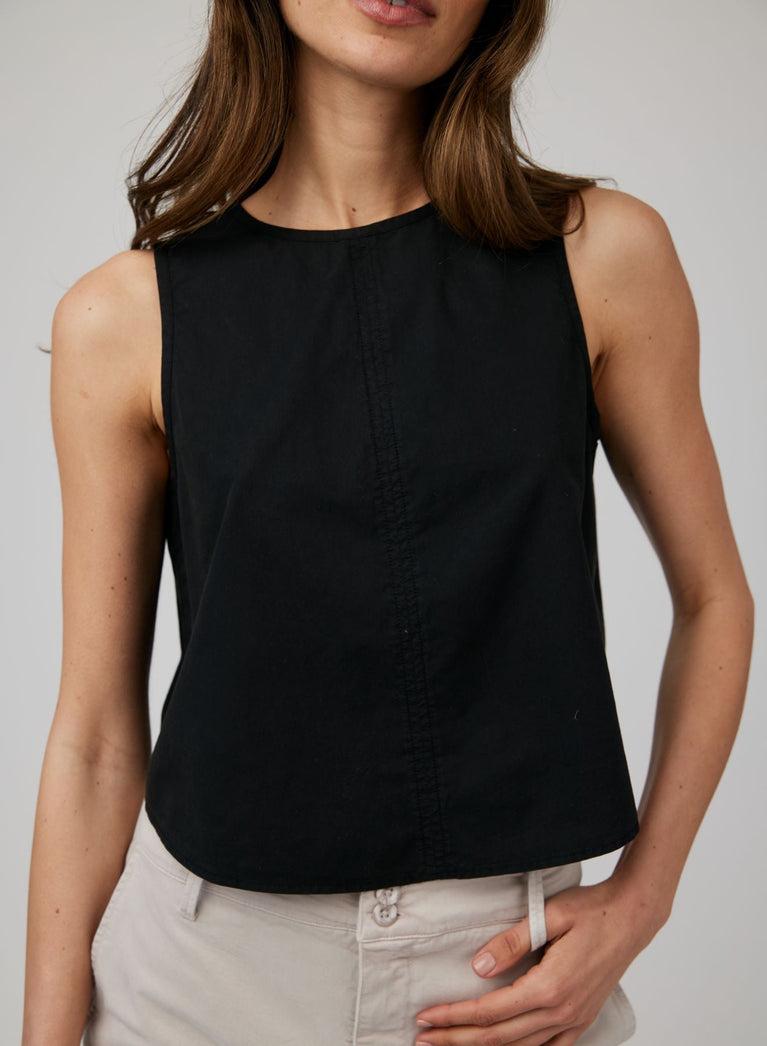 Bella Dahl Sleeveless Button Back Top - Black