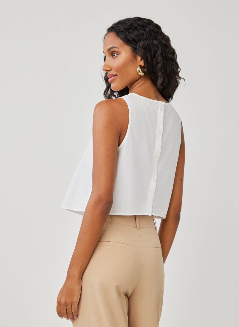 Bella Dahl Sleeveless Button Back Top - White