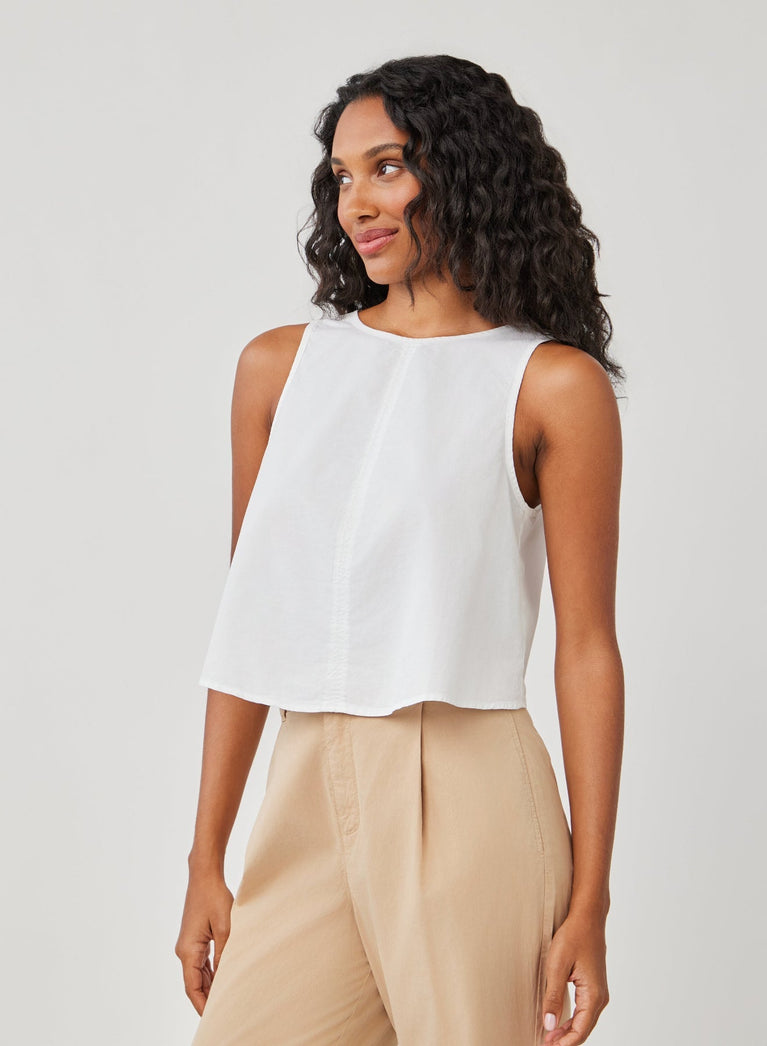 Bella Dahl Sleeveless Button Back Top - White