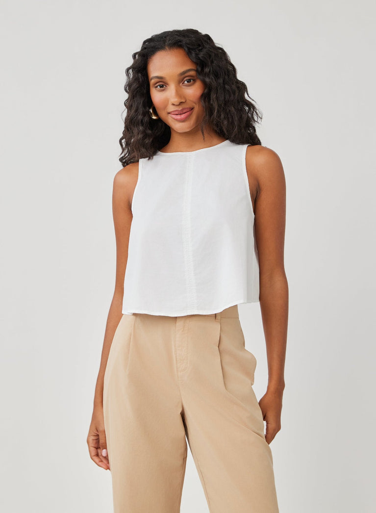 bella dahl Sleeveless Button Back Top - White