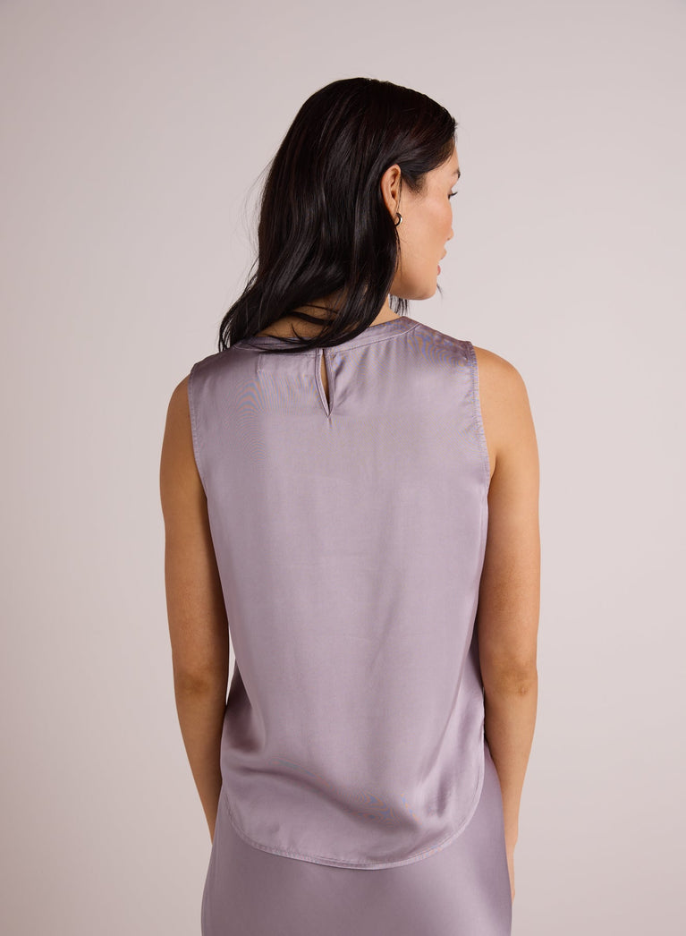 Bella Dahl Sleeveless Crew Neck Top - Glacier Grey
