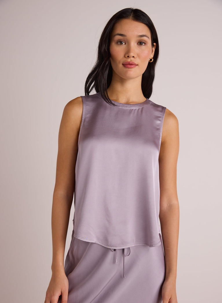 bella dahl Sleeveless Crew Neck Top - Glacier Grey