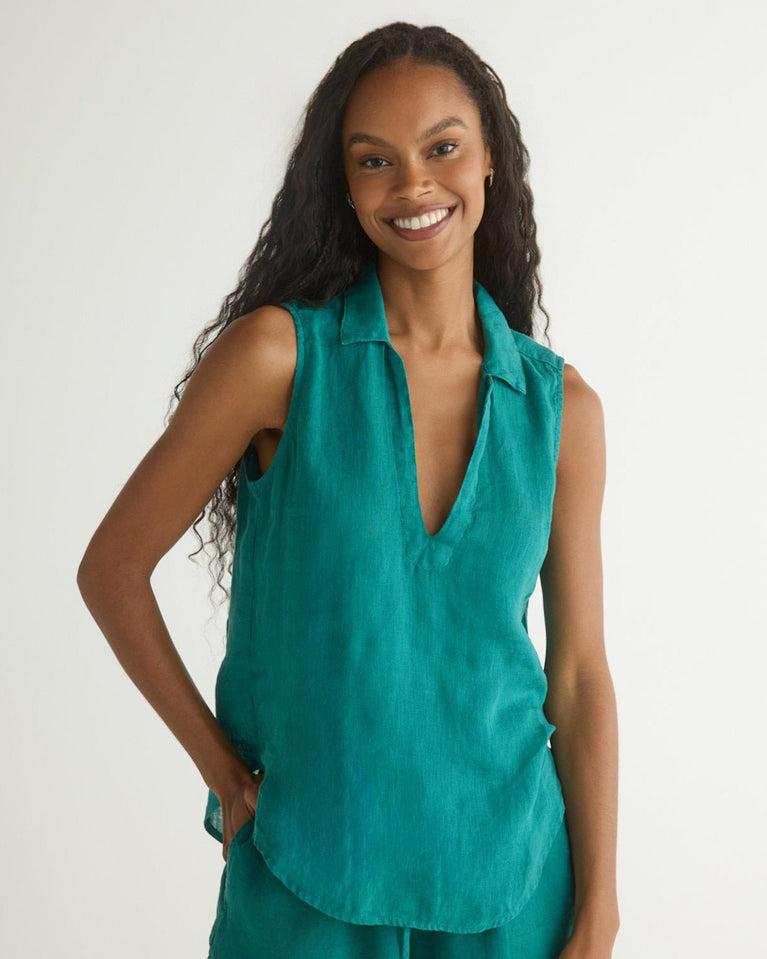 Bella Dahl Sleeveless Pullover - Teal Green