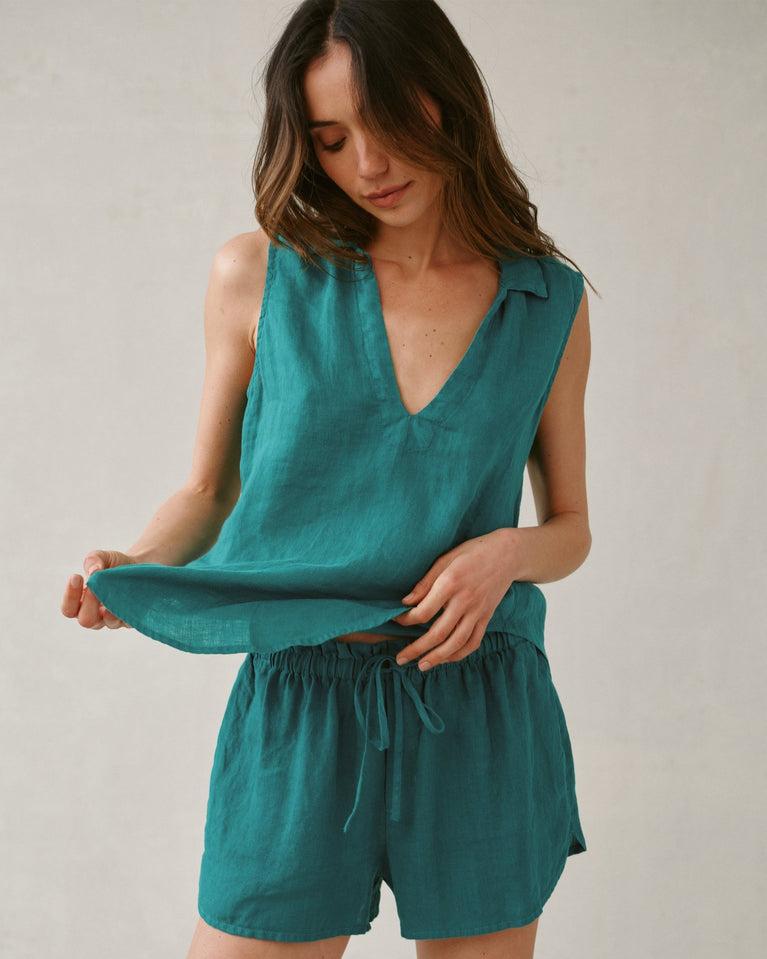 bella dahl Sleeveless Pullover - Teal Green