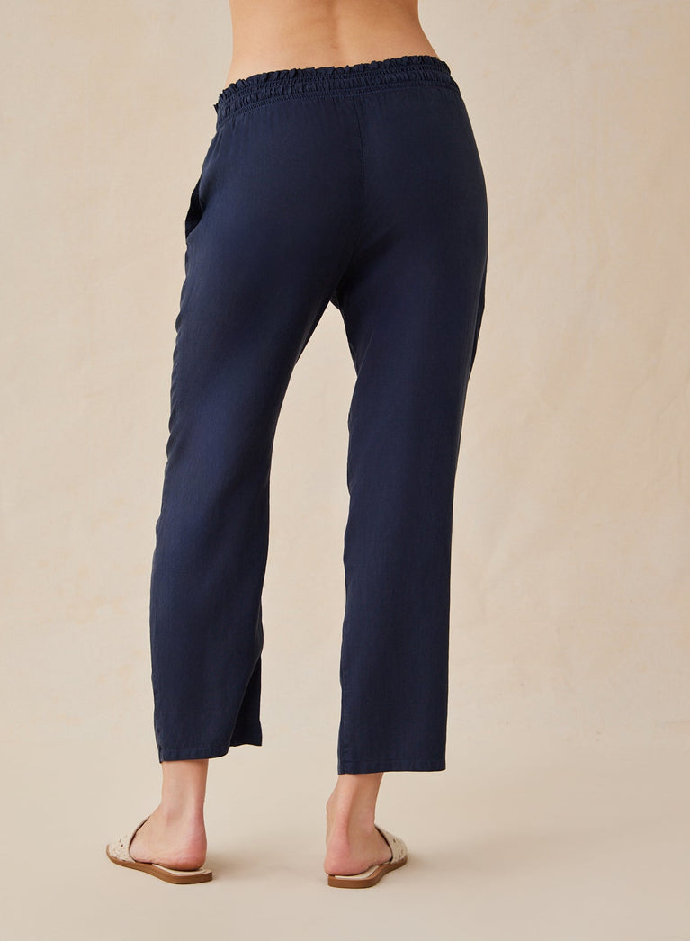Bella Dahl Smocked Waist Trousers - Endless Sea