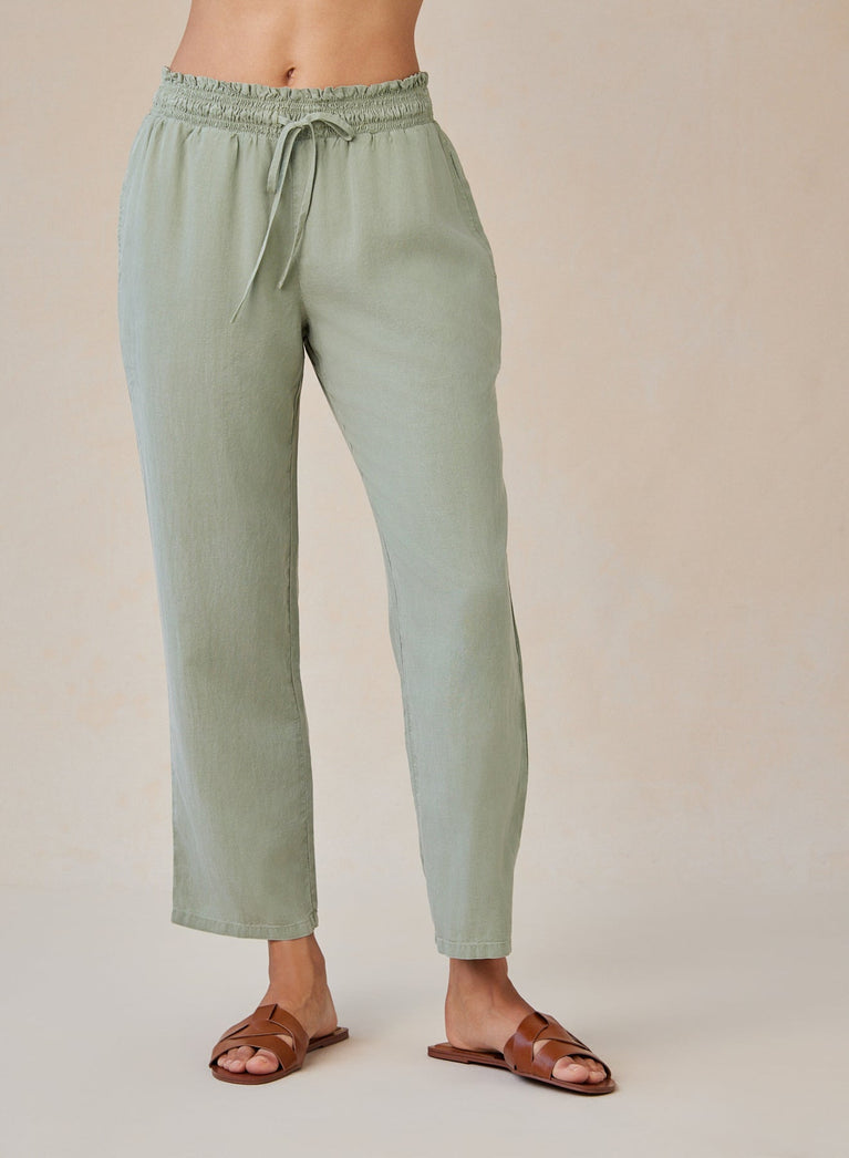 Bella Dahl Smocked Waist Trousers - Olive Grove