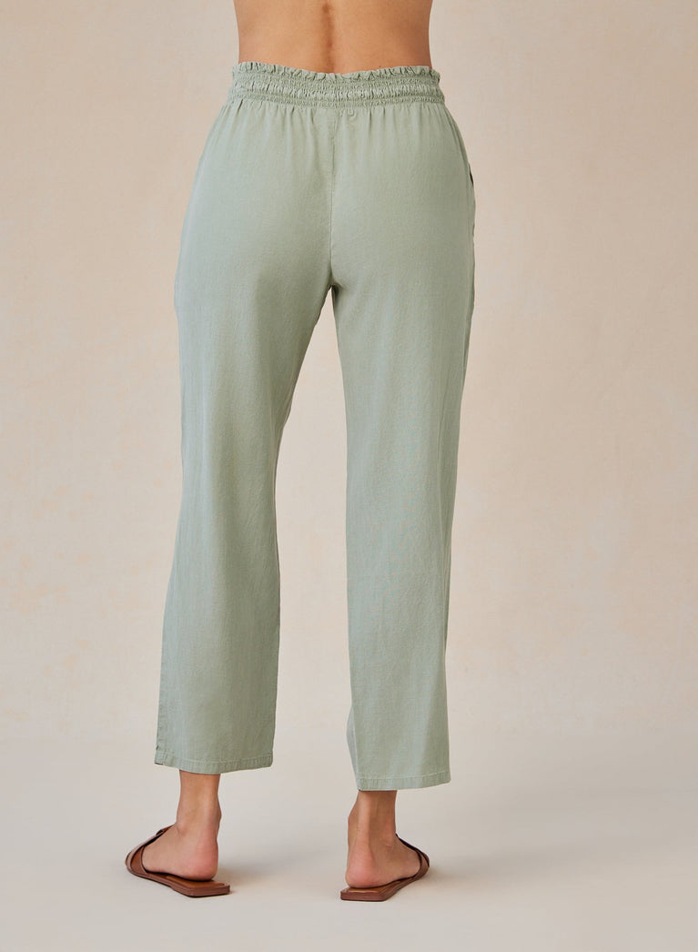 Bella Dahl Smocked Waist Trousers - Olive Grove