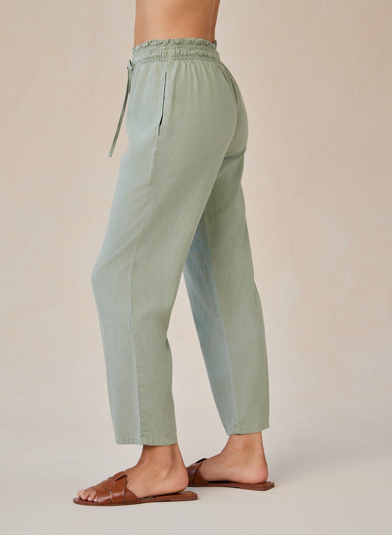 Bella Dahl Smocked Waist Trousers - Olive Grove