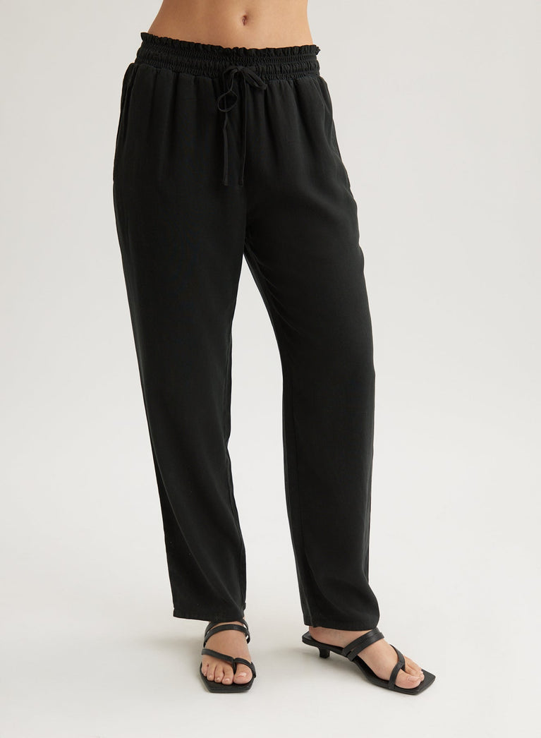 Bella Dahl Smocked Waist Trousers - Vintage Black