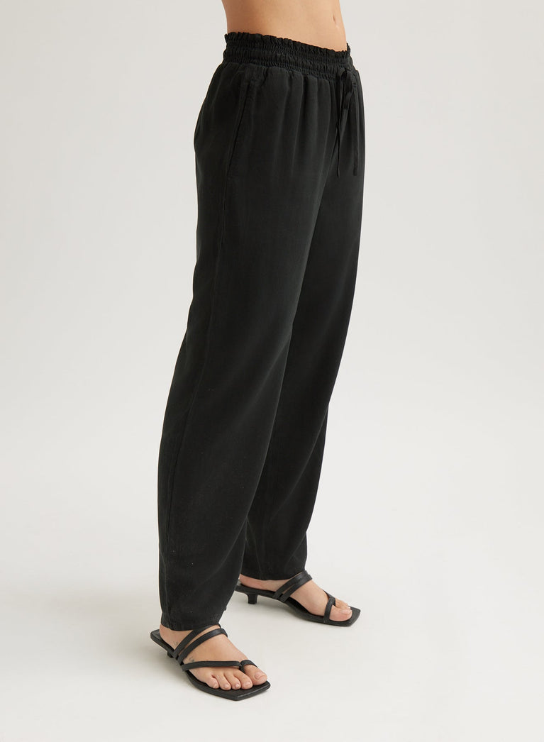 Bella Dahl Smocked Waist Trousers - Vintage Black
