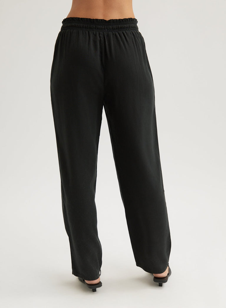 Bella Dahl Smocked Waist Trousers - Vintage Black