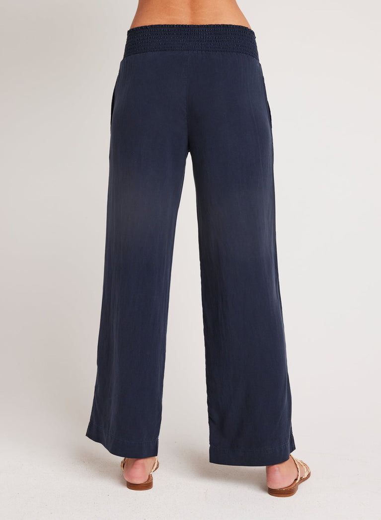 Bella Dahl Smocked Waist Wide Leg - Endless Sea
