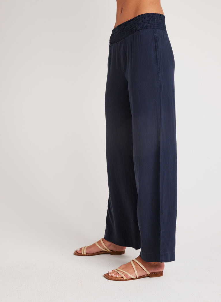 Bella Dahl Smocked Waist Wide Leg - Endless Sea