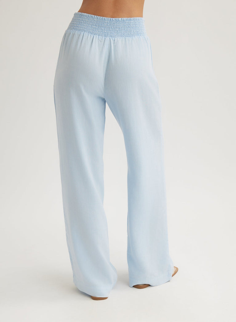 Bella Dahl Smocked Waist Wide Leg Pant - Clear Water
