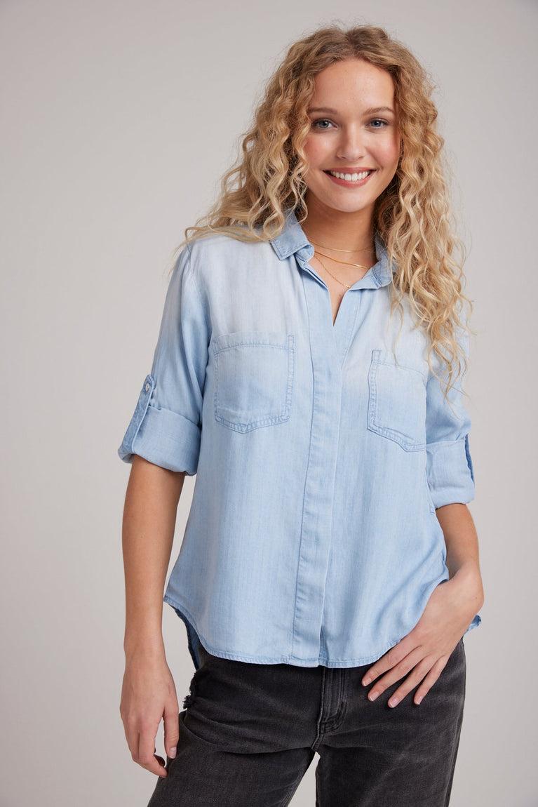 Bella Dahl Split Back Button Down - Sunbleach Wash
