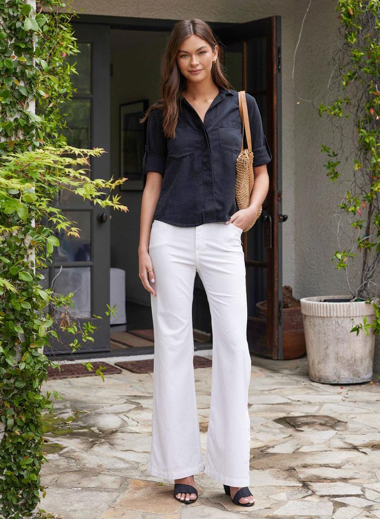 Bella Dahl Split Back Button Down - Vintage Black