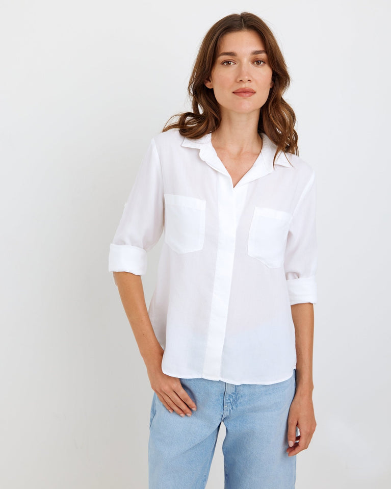 Bella Dahl Split Back Button Down - White