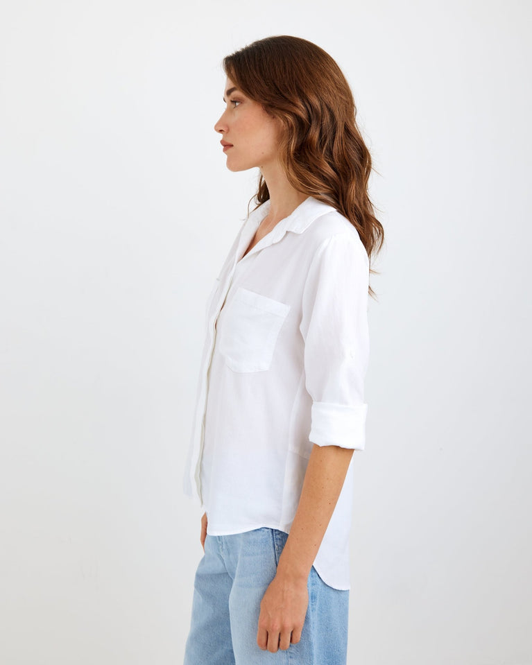 Bella Dahl Split Back Button Down - White