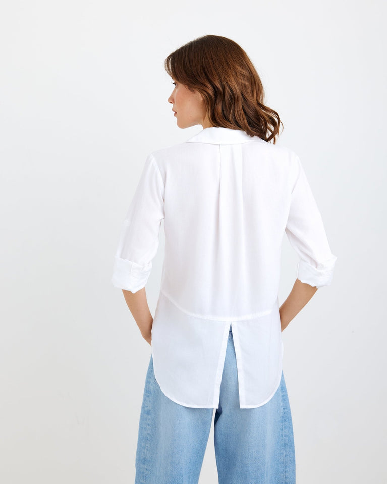 Bella Dahl Split Back Button Down - White