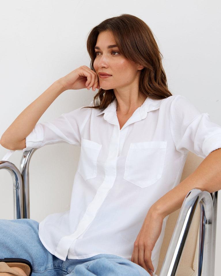 bella dahl Split Back Button Down - White