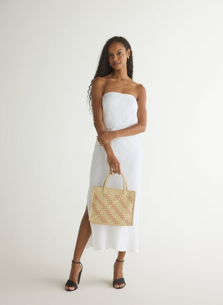 Bella Dahl Strapless Bias Maxi Dress - White