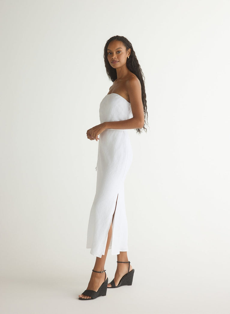 Bella Dahl Strapless Bias Maxi Dress - White