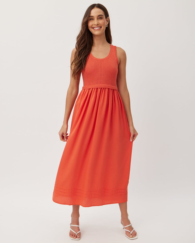 bella dahl Sweater Midi Dress - Bright Tangerine