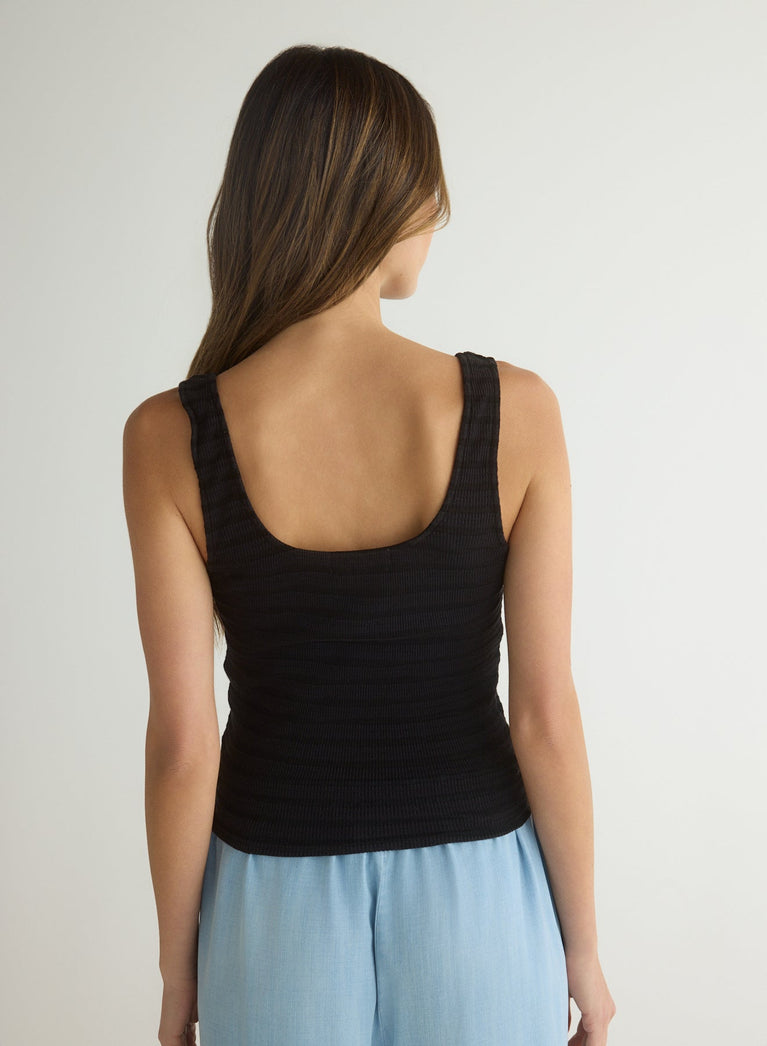 Bella Dahl Tank Henley - Black