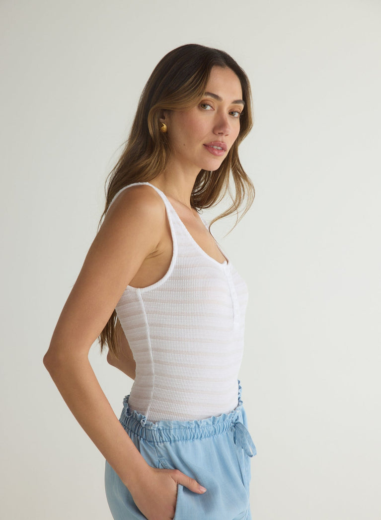 Bella Dahl Tank Henley - White