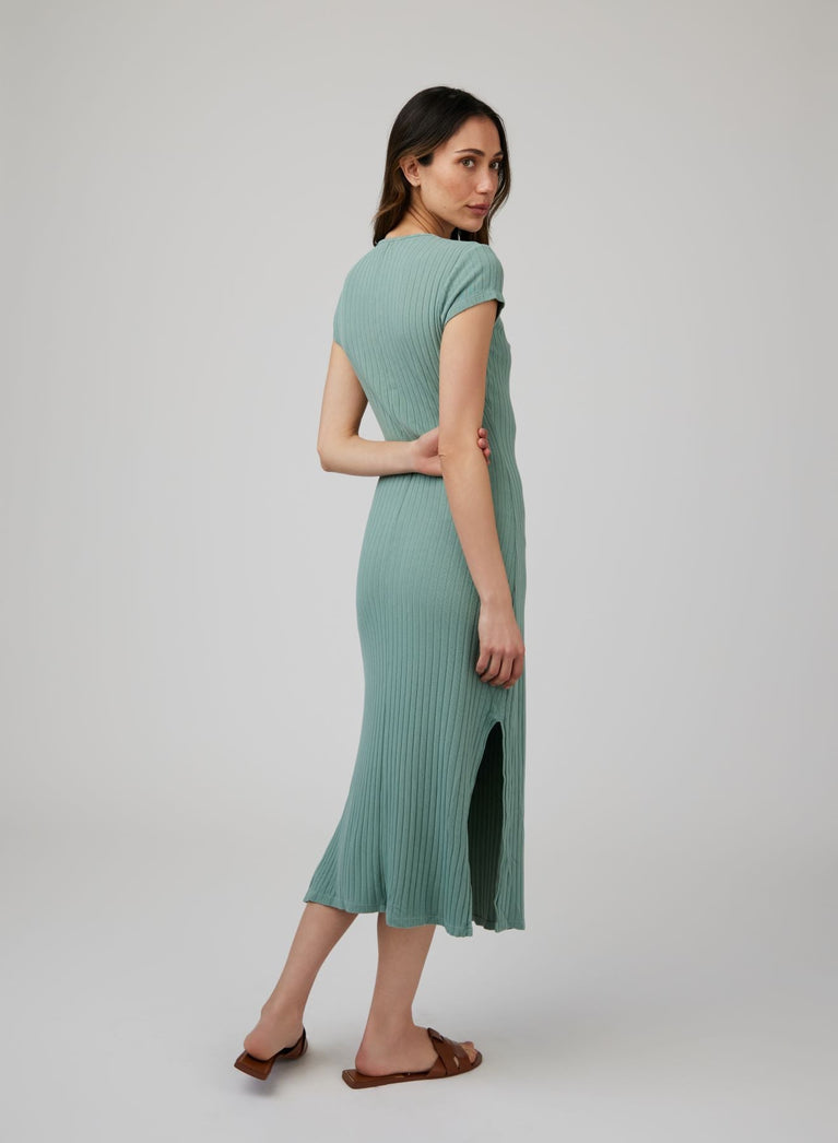 Bella Dahl Tee Shirt Midi Dress - Clean Sage