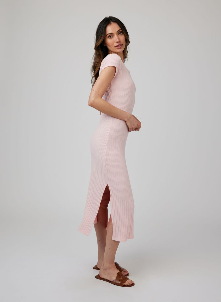 Bella Dahl Tee Shirt Midi Dress - Pismo Pink