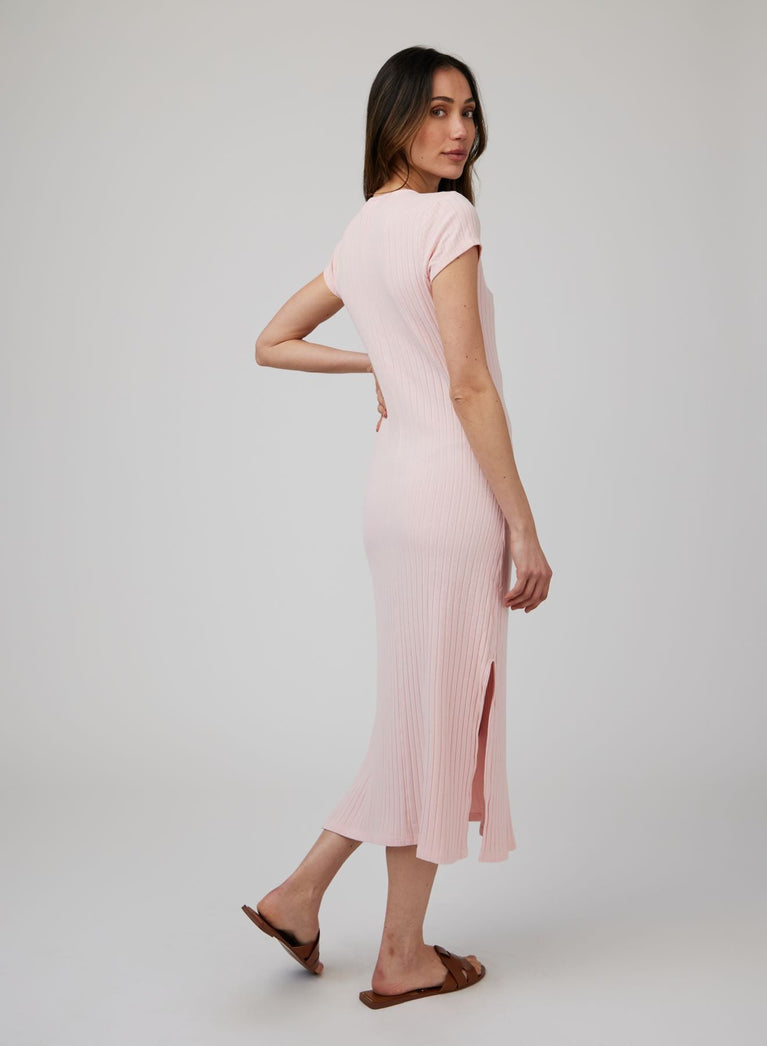 Bella Dahl Tee Shirt Midi Dress - Pismo Pink