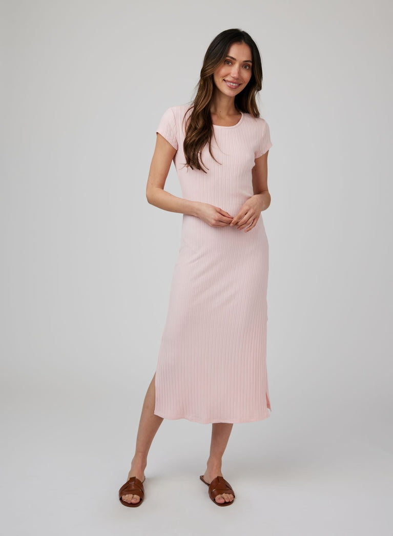 bella dahl Tee Shirt Midi Dress - Pismo Pink