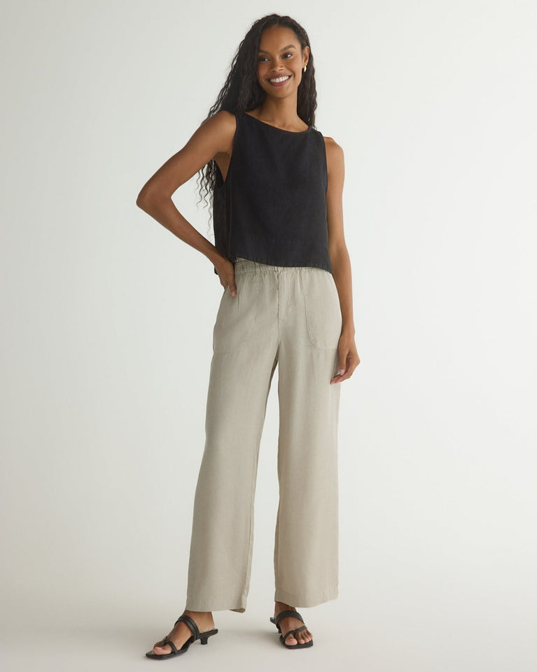 bella dahl Utility Pocket Ankle Pant - Foggy Coast