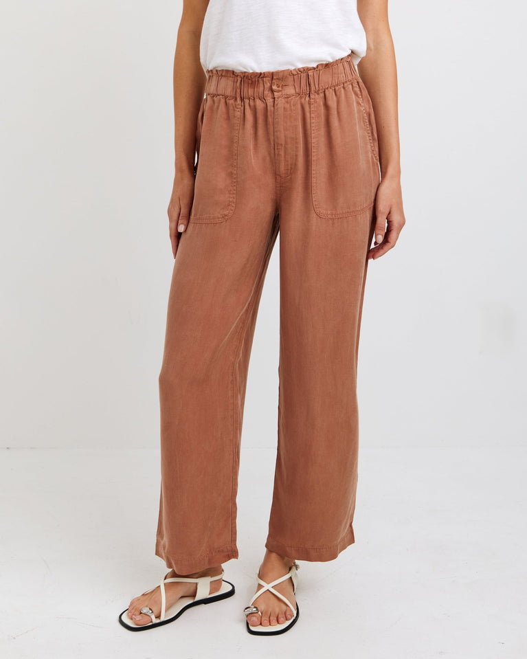 Bella Dahl Utility Pocket Ankle Pant - Riviera Brown
