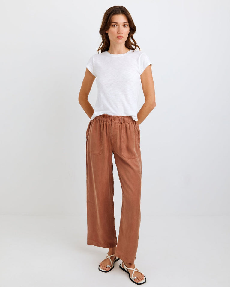 bella dahl Utility pocket Ankle Pant - Riviera Brown