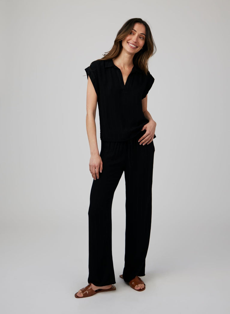 bella dahl Wide Leg Pant - Black