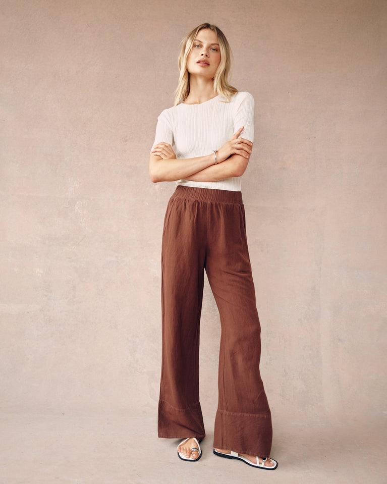 Bella Dahl Wide Leg Pant - Henna Brown