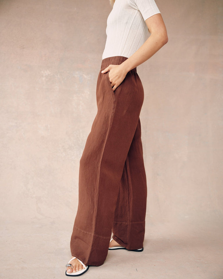 Bella Dahl Wide Leg Pant - Henna Brown