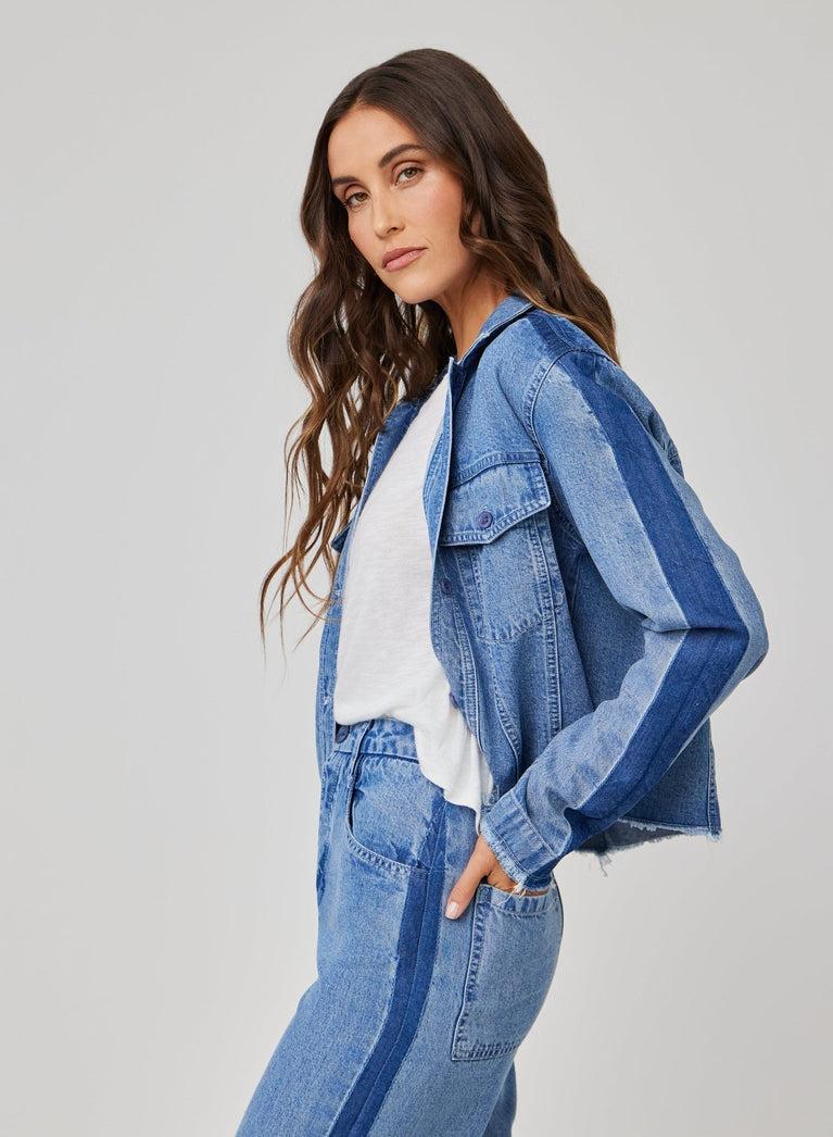 Bella Dahl Billie Tacked Sleeve Denim Jacket - Vintage Laguna Wash