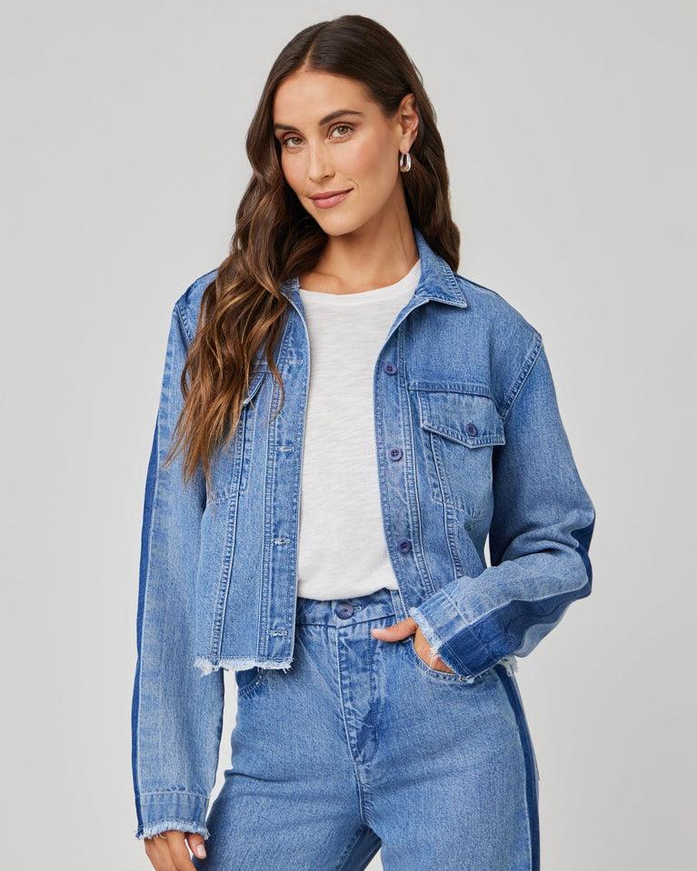 bella dahl Billie Tacked Sleeve Denim Jacket - Vintage Laguna Wash