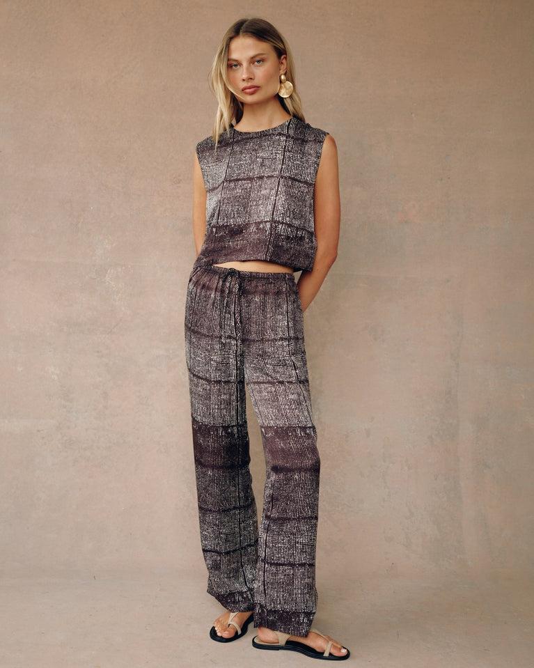 Bella Dahl Boxy Button Back Top - Asilah Textured Print