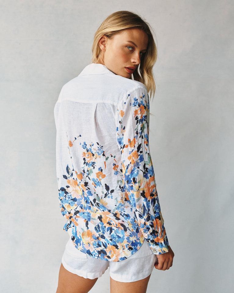 Bella Dahl Boyfriend Button Down - Border Floral Print