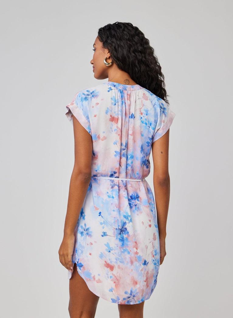 Bella Dahl Cap Sleeve Pullover Mini Dress - Garden Mist Print