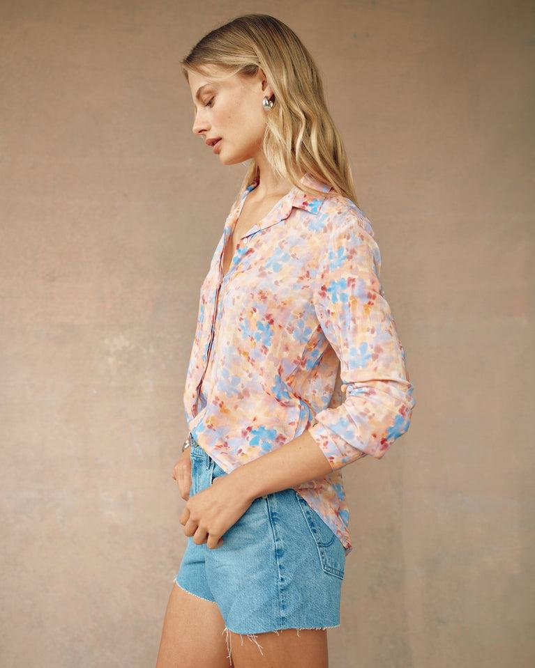 Bella Dahl Clean Front Hipster Shirt - Solstace Bloom Print