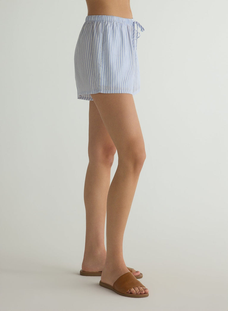 Bella Dahl Elastic Beach Short - Provence Peri Stripe